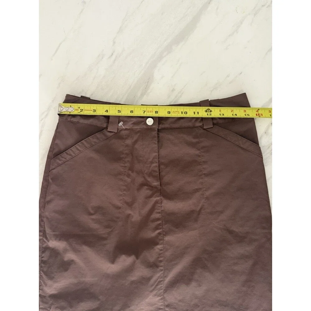 Nike Golf Skort Womens 4 Brown Fit Dry Stretch Pockets Knee Length Athletic
